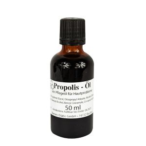 Propolis Öl in einem 50ml Glasfläschchen