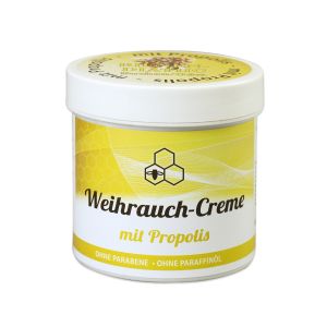Weihrauch-Creme mit Propolis in einer großen weißen Dose