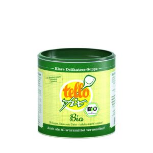Tellofix klare Suppe in einer Dose mit grünem Deckel