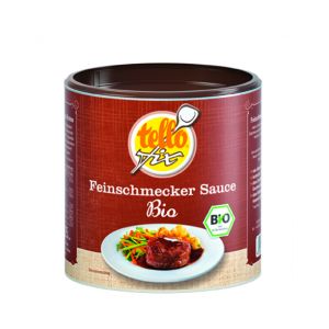 Tellofix Feinschmecker Sauce in einer Dose mit braunem Deckel