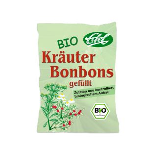Gefüllte Kräuter Bonbons in einer grünen Verpackung