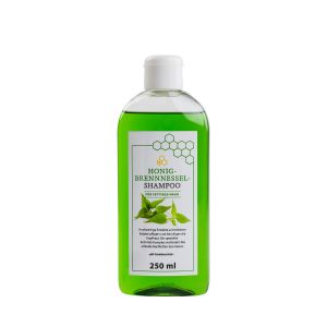 Honig Brennnessel-Shampoo in einer durchsichtigen Flasche mit einem Klappdeckel