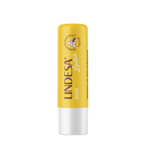 Lindesa Lippenstift mit UV Schutz mit gelbem Deckel