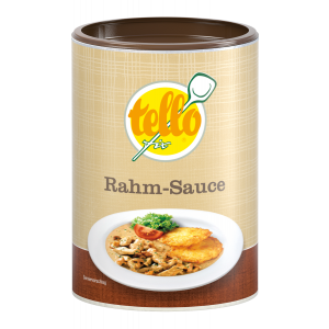 Tellofix Rahmsauce in einer Dose mit braunem Deckel